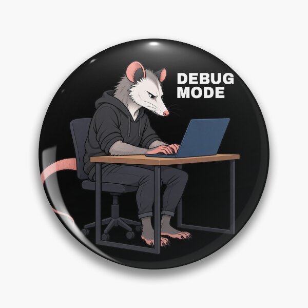 Item preview, Opossum Programmer in Debug Mode Working on Laptop designed and sold by SayMaria.