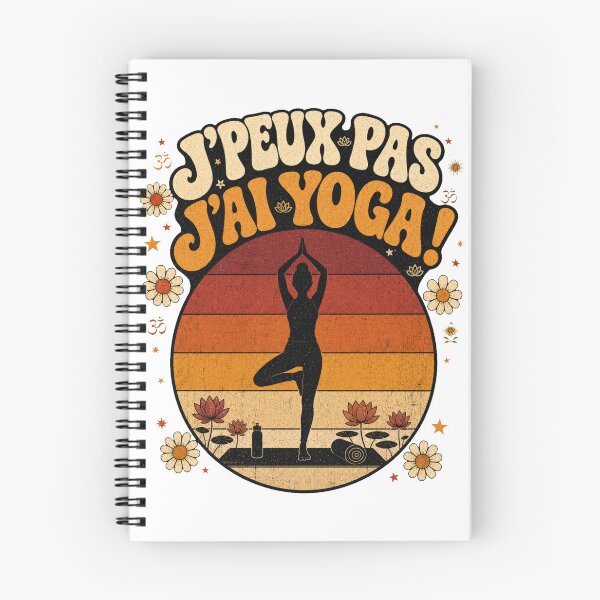 Item preview, I can't, I have yoga. Retro 70s Lotus Zen designed and sold by digital.stickerperso.com.