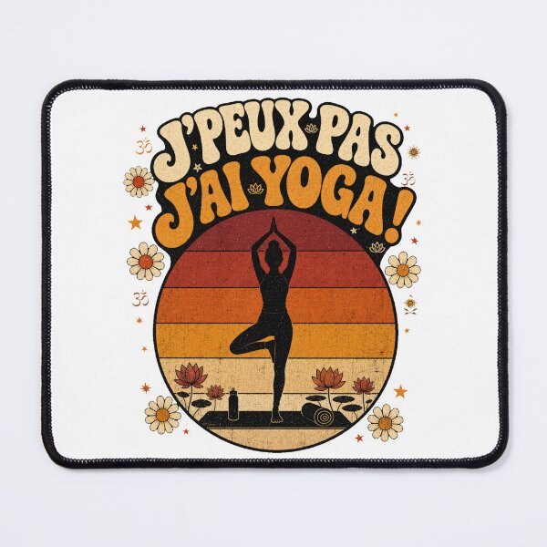 Item preview, I can't, I have yoga. Retro 70s Lotus Zen designed and sold by digital.stickerperso.com.