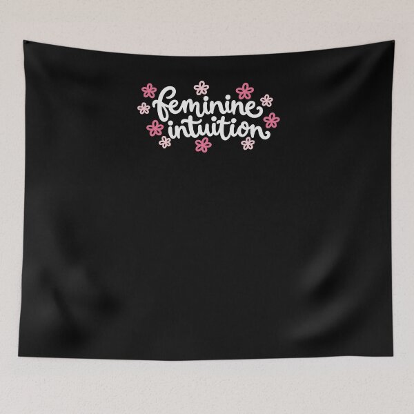 Item preview, Feminine Intuition Soft Pink Flowers White Outline Aesthetic designed and sold by Cuiroblinda.