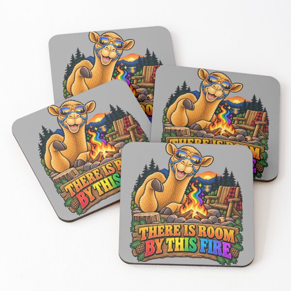 Item preview, THERE IS ROOM BY THIS FIRE – Campfire Colours Pride Camel – Funny Animal T-Shirt Gift for Animal Lovers designed and sold by Camel & Quirk.