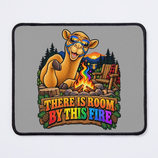 Item preview, THERE IS ROOM BY THIS FIRE – Campfire Colours Pride Camel – Funny Animal T-Shirt Gift for Animal Lovers designed and sold by Camel & Quirk.