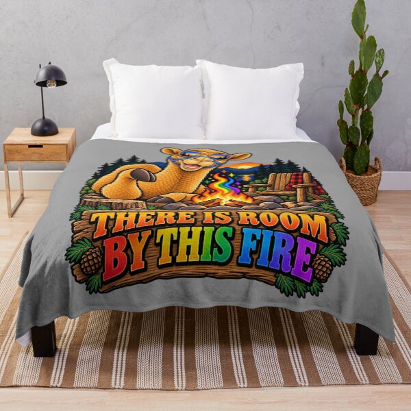 Item preview, THERE IS ROOM BY THIS FIRE – Campfire Colours Pride Camel – Funny Animal T-Shirt Gift for Animal Lovers designed and sold by Camel & Quirk.