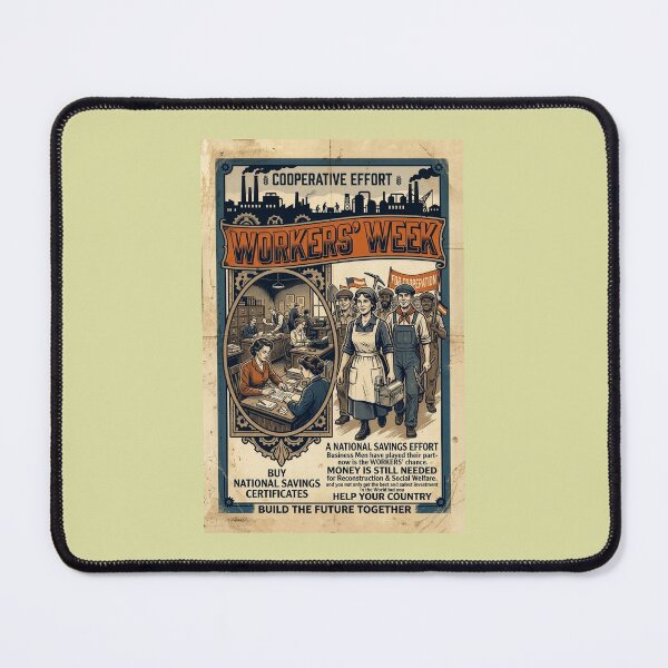 Item preview, Vintage Workers' Week Poster - National Savings & Reconstruction designed and sold by ArtworkNorth.