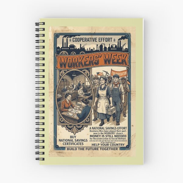 Item preview, Vintage Workers' Week Poster - National Savings & Reconstruction designed and sold by ArtworkNorth.
