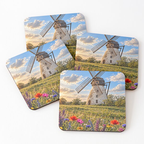 Item preview, Golden Sunrays over the Windmill and Field designed and sold by Enas Safi.