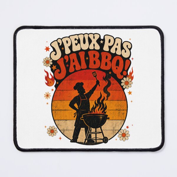 Item preview, I can't, I have a BBQ - Retro Barbecue Humor designed and sold by digital.stickerperso.com.