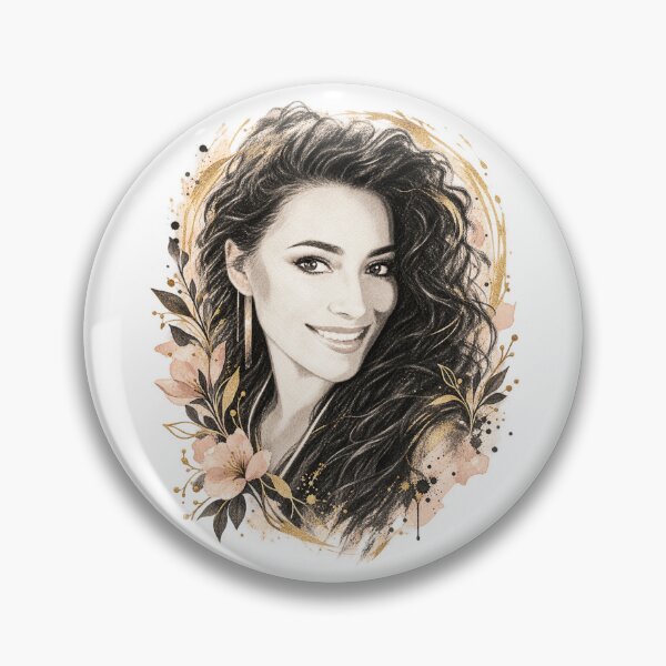 Item preview, Golden Bloom Self Portrait – Botanical Graphite Portrait Art designed and sold by Golden Era Studio.