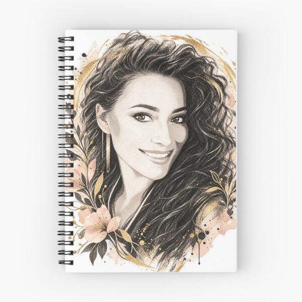 Item preview, Golden Bloom Self Portrait – Botanical Graphite Portrait Art designed and sold by Golden Era Studio.