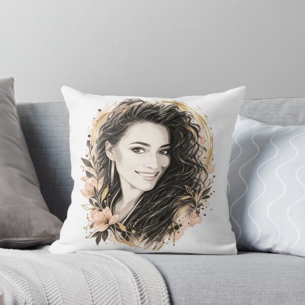 Item preview, Golden Bloom Self Portrait – Botanical Graphite Portrait Art designed and sold by Golden Era Studio.
