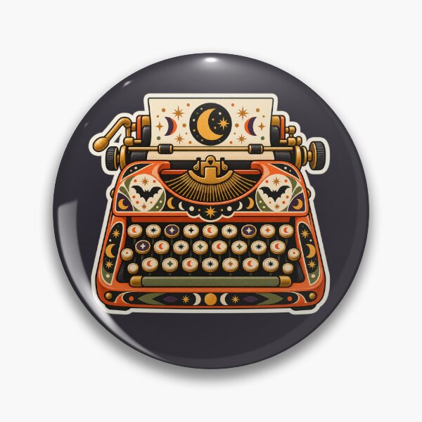 Item preview, Retro Halloween Celestial Typewriter designed and sold by AliAltinelArt.