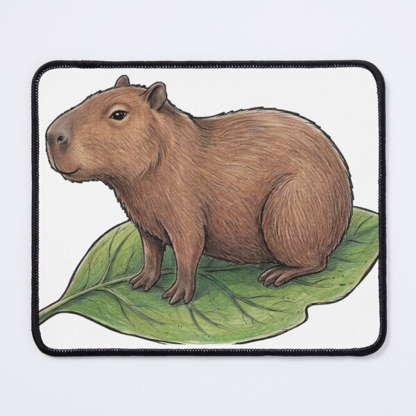Item preview, Capybara sitting on a leaf designed and sold by DoodleDodo.