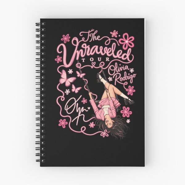 Aperçu de l'œuvre La tournée Unraveled Olivia Rodrigo Swing Fleurs roses Papillons créée et vendue par Cuiroblinda.