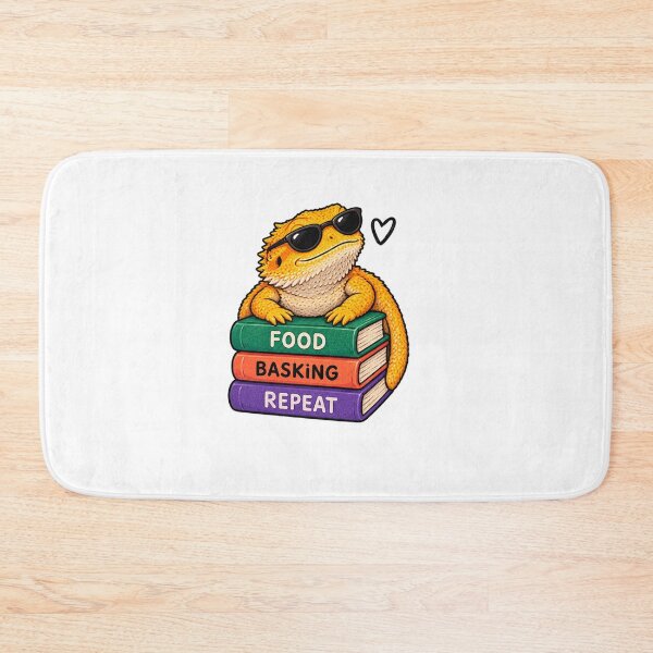 Item preview, Food Basking Repeat – Cool Bearded Dragon In Sunglasses On Books Lizard Sticker designed and sold by Anstickerrr.