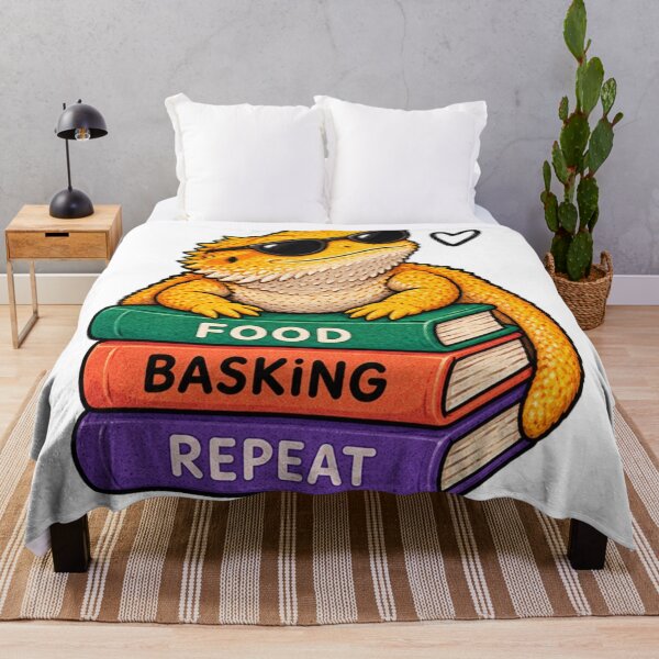 Item preview, Food Basking Repeat – Cool Bearded Dragon In Sunglasses On Books Lizard Sticker designed and sold by Anstickerrr.