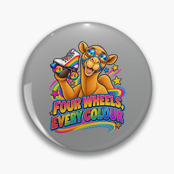 Item preview, FOUR WHEELS, EVERY COLOUR – Skate Into Pride Pride Camel – Funny Animal T-Shirt Gift for Animal Lovers designed and sold by Camel & Quirk.