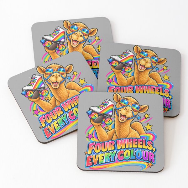 Item preview, FOUR WHEELS, EVERY COLOUR – Skate Into Pride Pride Camel – Funny Animal T-Shirt Gift for Animal Lovers designed and sold by Camel & Quirk.