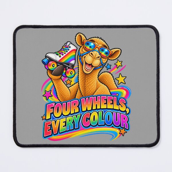Item preview, FOUR WHEELS, EVERY COLOUR – Skate Into Pride Pride Camel – Funny Animal T-Shirt Gift for Animal Lovers designed and sold by Camel & Quirk.
