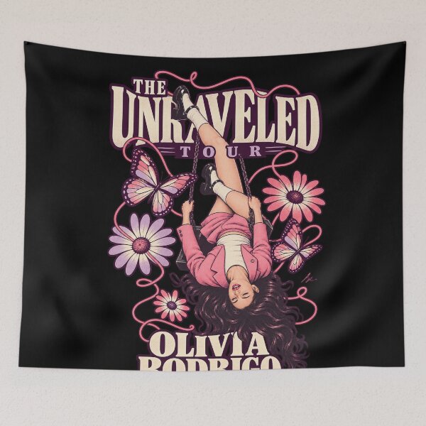 Item preview, The Unraveled Tour Olivia Rodrigo Upside Down Swing Butterflies Flowers designed and sold by Cuiroblinda.