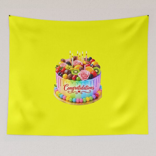 Item preview, Colorful Fruit Cake Congratulations Celebration designed and sold by MagicCrystal.