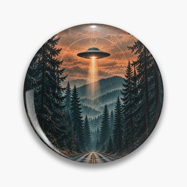 Item preview, After Hours — UFO Over a Forest Road designed and sold by Indiskye.