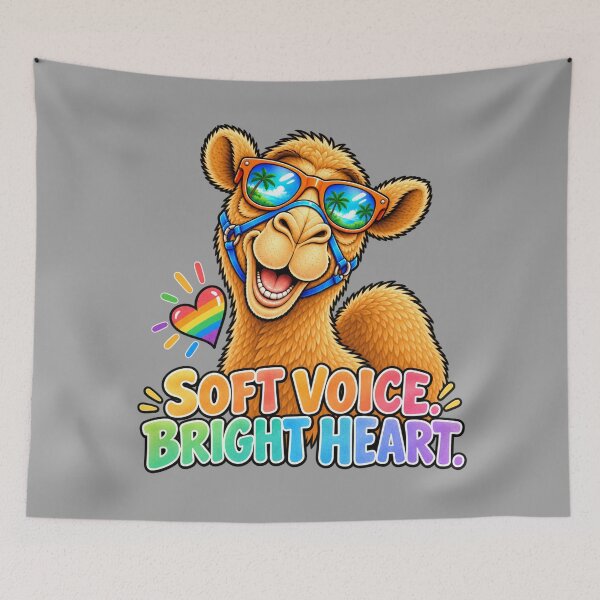 Item preview, SOFT VOICE. BRIGHT HEART. – Quiet Pride Pride Camel – Funny Animal T-Shirt Gift for Animal Lovers designed and sold by Camel & Quirk.