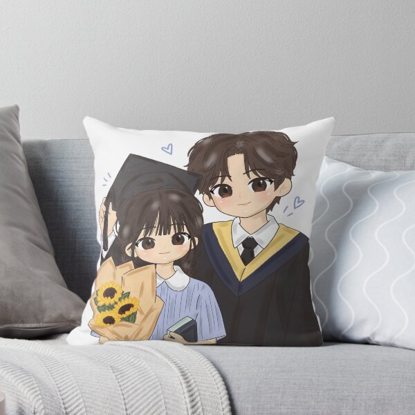 Item preview, Kawaii Graduation Couple with Sunflowers – Cute Chibi Graduation Digital Art Sticker designed and sold by Kanikawaii.