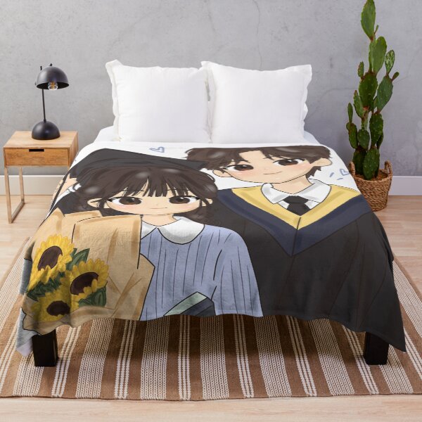 Item preview, Kawaii Graduation Couple with Sunflowers – Cute Chibi Graduation Digital Art Sticker designed and sold by Kanikawaii.