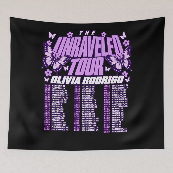 Item preview, The Unraveled Tour Olivia Rodrigo Purple Butterflies Full Dates List designed and sold by Cuiroblinda.