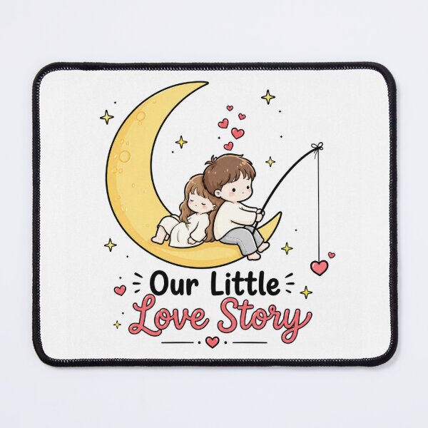 Item preview, Our Little Love Story – Cute Couple on Crescent Moon Kawaii Romantic Design designed and sold by CRAZZYDOODLES.