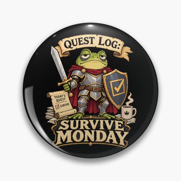 Item preview, Survive Monday Funny Frog Knight – Fantasy Work Humor designed and sold by From Cyryl with Love.