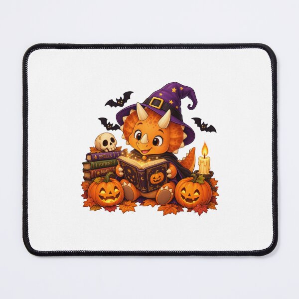 Item preview, Cute Triceratops Witch Dinosaur Reading Book Halloween designed and sold by Whirx.