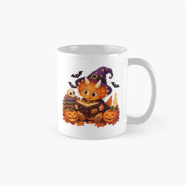 Item preview, Cute Triceratops Witch Dinosaur Reading Book Halloween designed and sold by Whirx.