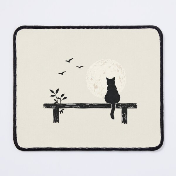 Item preview, Quiet Cat Under the Moon – Minimalist Night Sky Design designed and sold by Pransis_Diginer_26.
