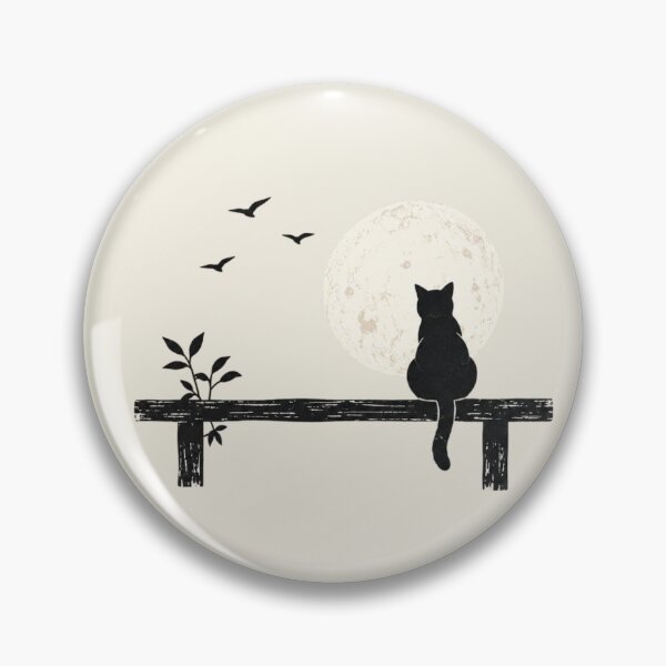 Item preview, Quiet Cat Under the Moon – Minimalist Night Sky Design designed and sold by Pransis_Diginer_26.
