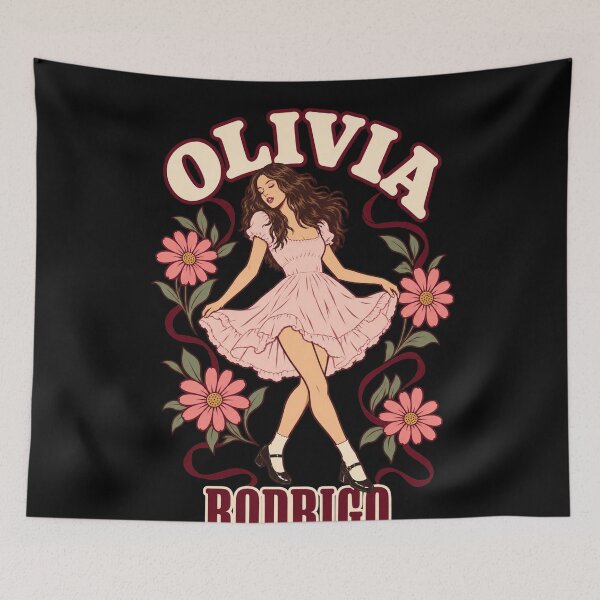 Item preview, Olivia Rodrigo Pink Dress Walking Among Flowers Retro Style designed and sold by Cuiroblinda.