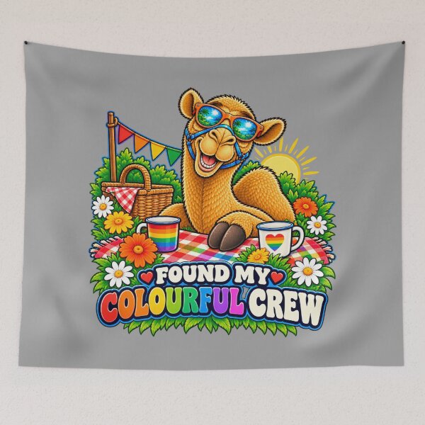 Item preview, FOUND MY COLOURFUL CREW – Chosen Family Picnic Pride Camel – Funny Animal T-Shirt Gift for Animal Lovers designed and sold by Camel & Quirk.