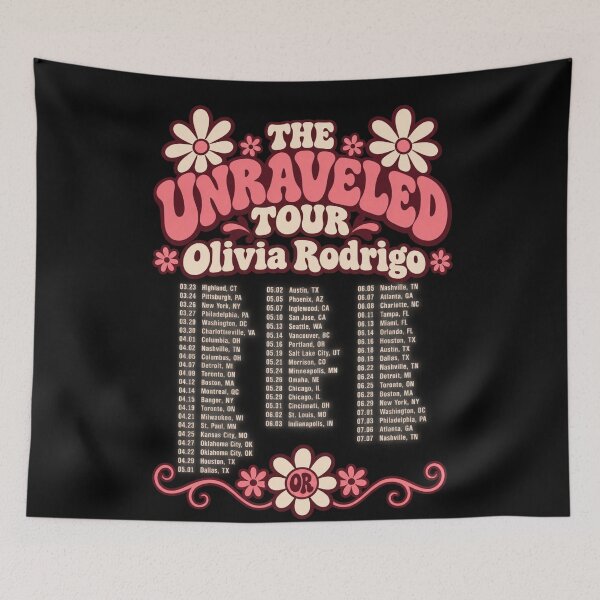 Item preview, The Unraveled Tour Olivia Rodrigo Daisy Flowers Retro Pink Dates designed and sold by Cuiroblinda.