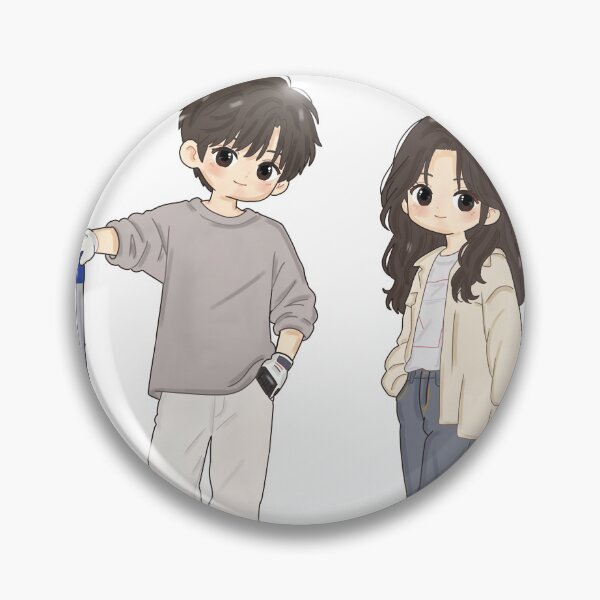 Item preview, Kawaii Zombie Survivor Couple – Cute Chibi Apocalypse Digital Art Sticker designed and sold by Kanikawaii.