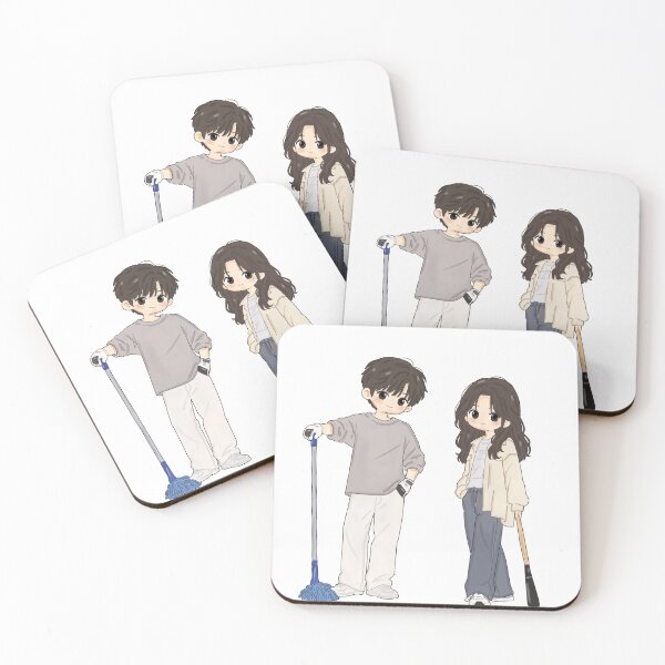 Item preview, Kawaii Zombie Survivor Couple – Cute Chibi Apocalypse Digital Art Sticker designed and sold by Kanikawaii.