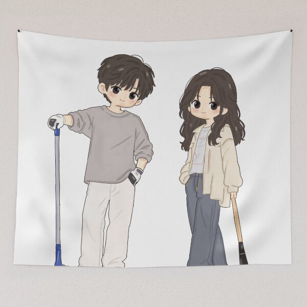 Item preview, Kawaii Zombie Survivor Couple – Cute Chibi Apocalypse Digital Art Sticker designed and sold by Kanikawaii.