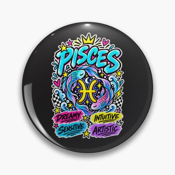 Item preview, Pisces Zodiac Sign – Colorful Pop Astrology Fish Personality Design designed and sold by MetaModel Editions.
