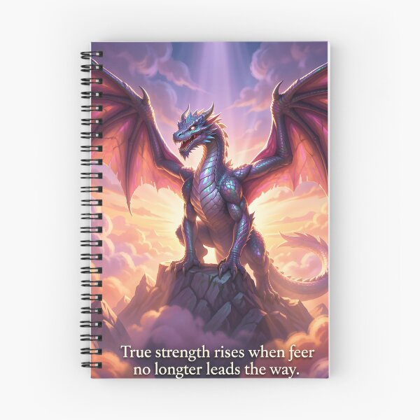 Item preview, Strength Beyond Fear Inspirational Dragon Art designed and sold by yosmosverse .