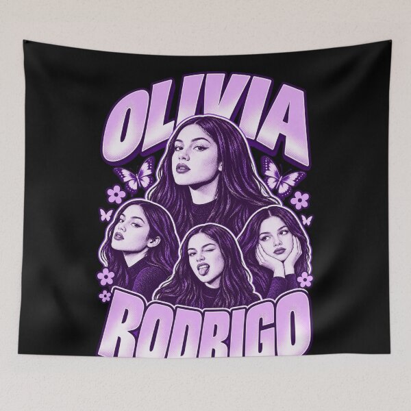 Item preview, Olivia Rodrigo Purple Multi Portraits Butterflies Flowers designed and sold by Cuiroblinda.
