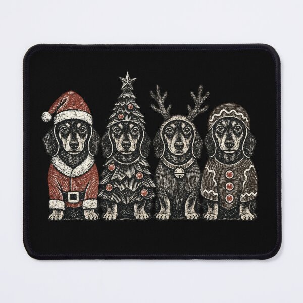 Item preview, 4 Christmas Dachshunds designed and sold by RR-Arts.