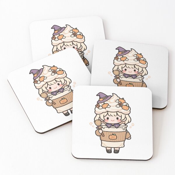 Item preview, Cute Chibi Pumpkin Spice Latte Witch Girl Sticker designed and sold by xiaoxiaochibi.