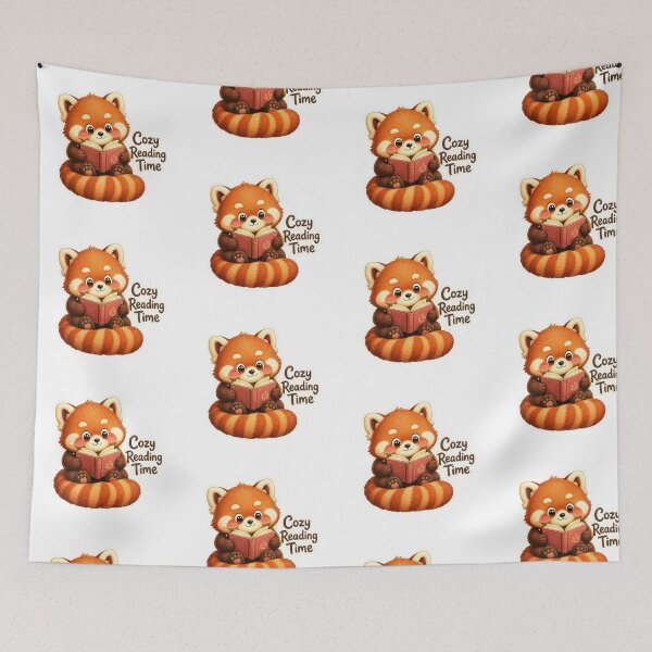 Item preview, Cute Red Panda Reading Book designed and sold by Animepopstudio.