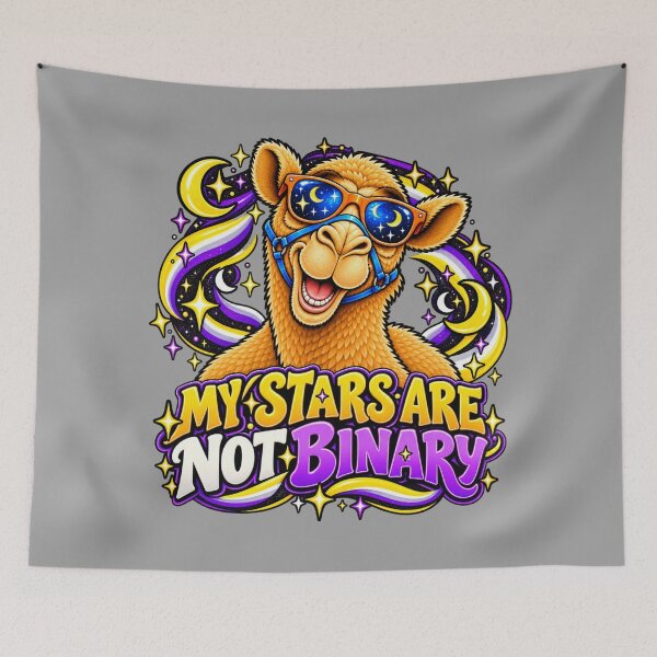 Item preview, MY STARS ARE NOT BINARY – Nonbinary Night Sky Pride Camel – Funny Animal T-Shirt Gift for Animal Lovers designed and sold by Camel & Quirk.