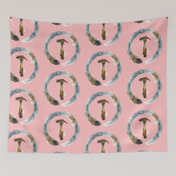 Item preview, Vintage Hammer Zen Circle Watercolor Art Print designed and sold by bvdesignart.