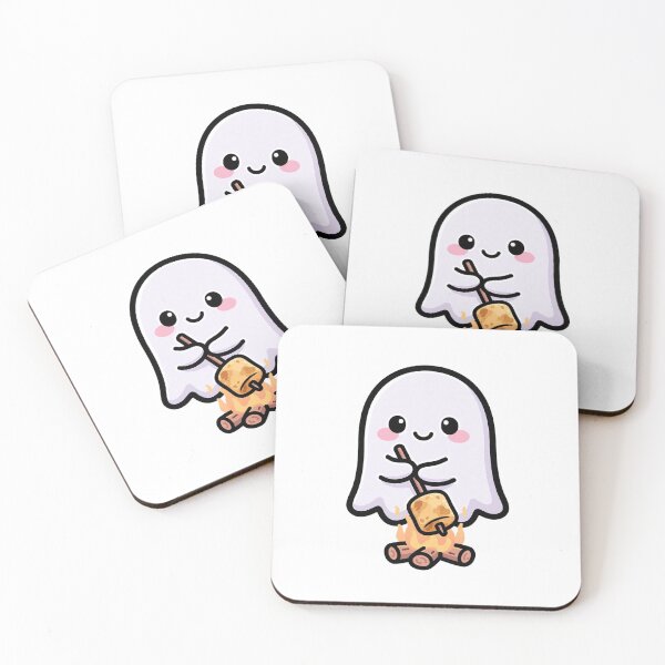 Item preview, Cute Ghost Roasting Marshmallow Campfire Sticker designed and sold by xiaoxiaochibi.